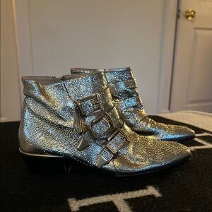 Chloé Susanna Boots, Metallic Gold, Size 39